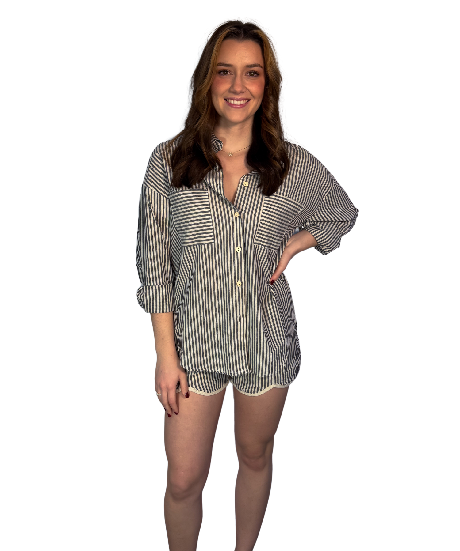 Striped Button Down Top