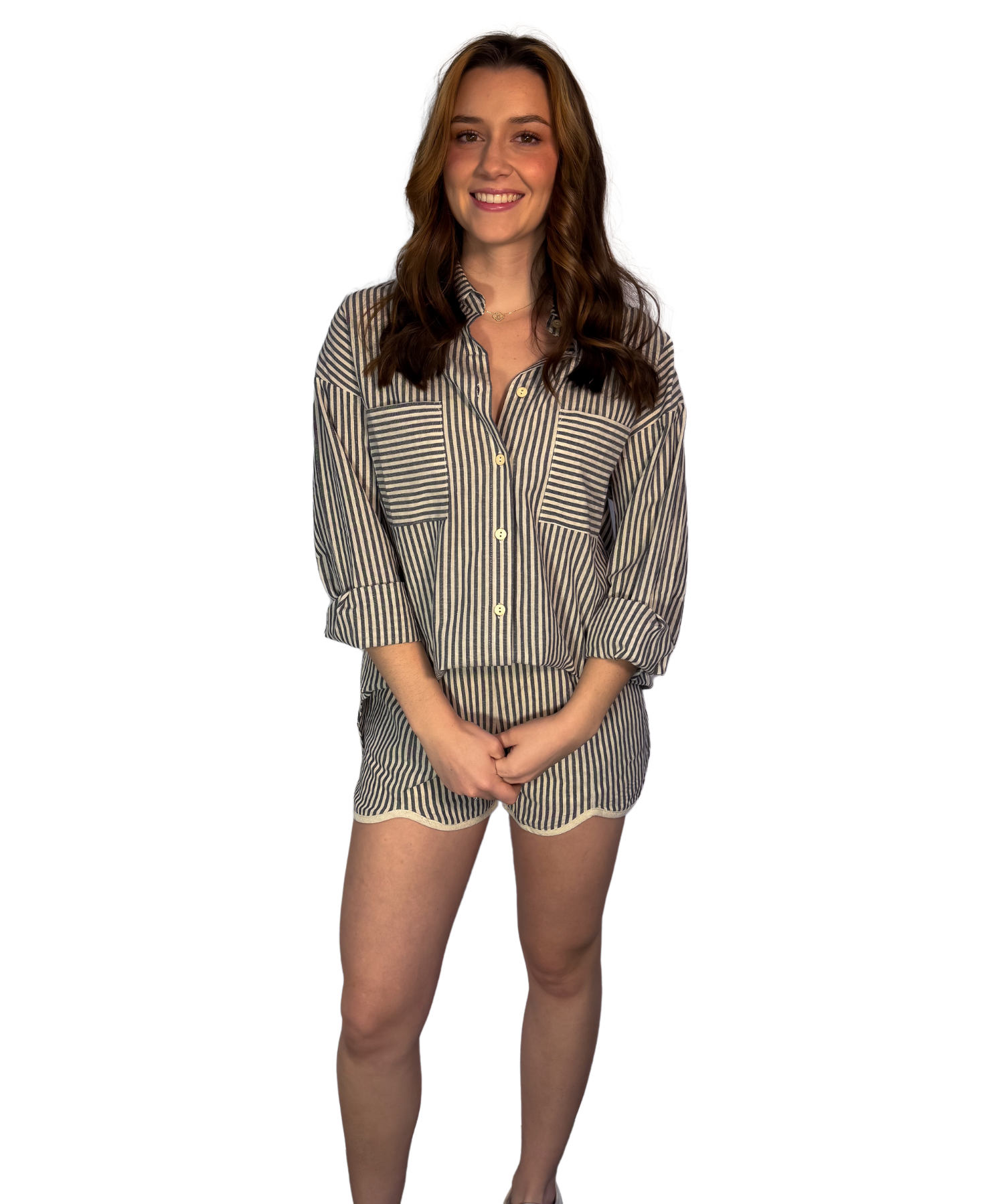 Striped Button Down Top